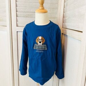 Janie & Jack Dog in Sweater Long Sleeve Shirt | Size 3T | Blue | 100% Cotton |
